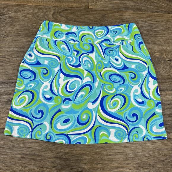 IBKUL Emma Turquoise Multicolor Geometric Print Skort UPF 50 Skirt Size S - Picture 8 of 11